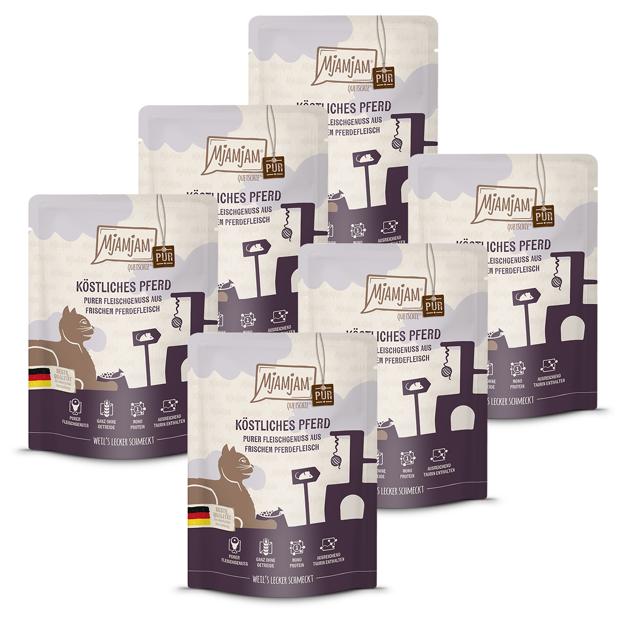 MjAMjAM - Quetschie Purer Fleischgenuss - köstliches Pferd pur 6 x 300g