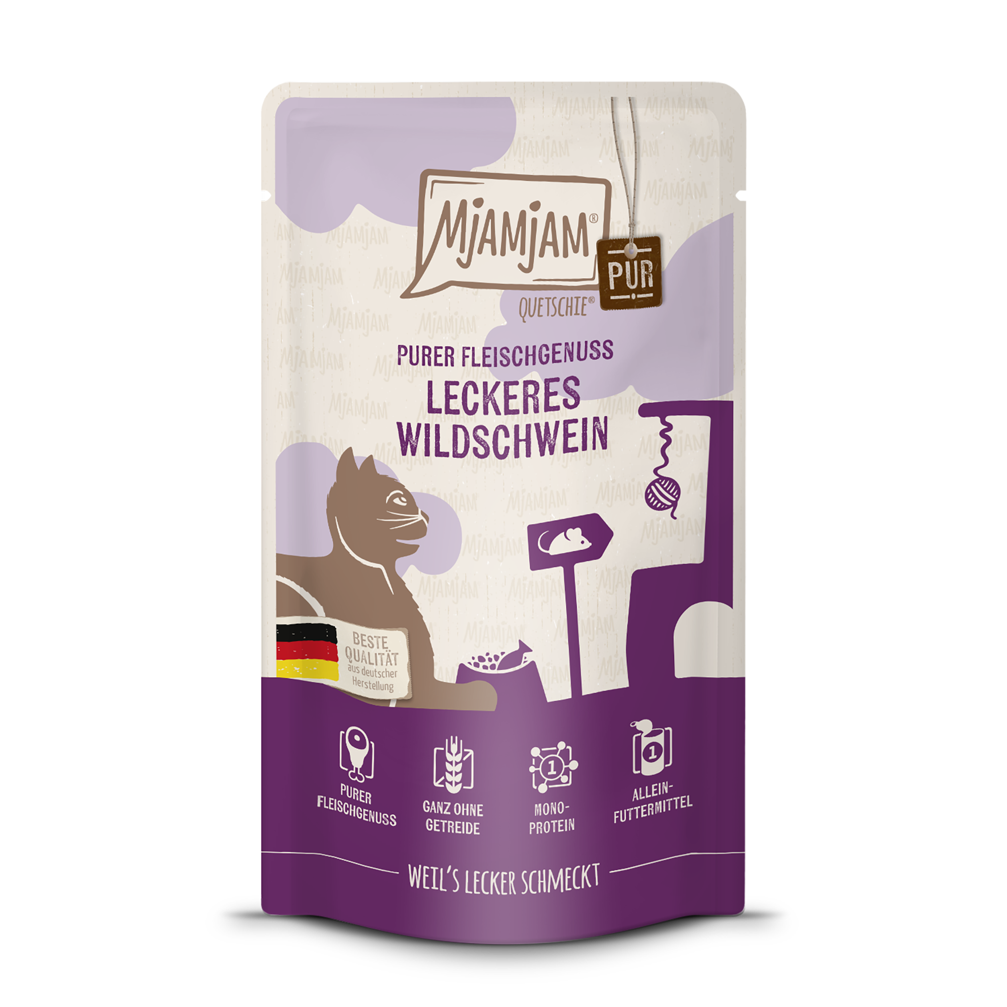 MjAMjAM - Quetschie Purer Fleischgenuss - leckeres Wildschwein pur 125g