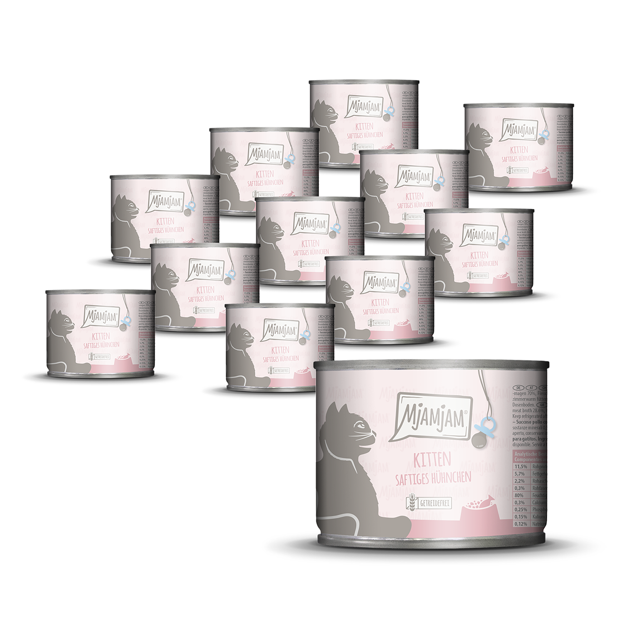 MjAMjAM - Kitten saftiges Hühnchen mit Lachsöl 12 x 200 g