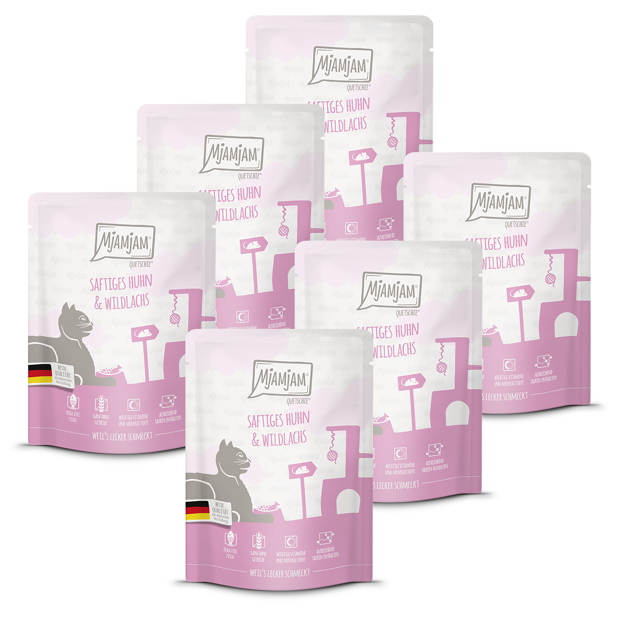 MjAMjAM - Quetschie saftiges Huhn und Wildlachs 6 x 300g