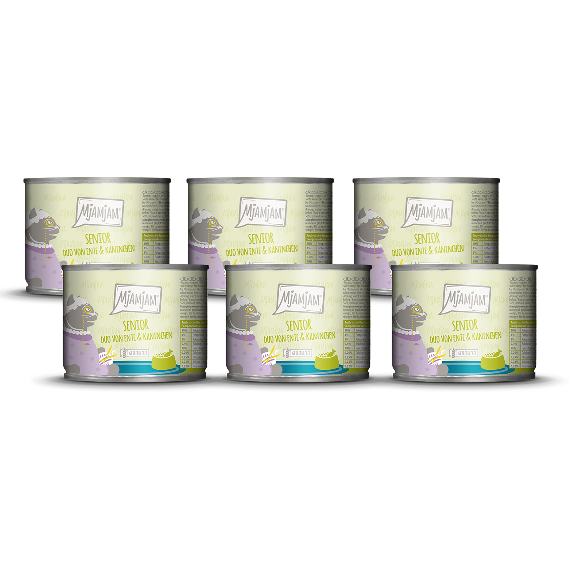 MjAMjAM - Senior - DUO von zarter Ente & Kaninchen 6 x 200g