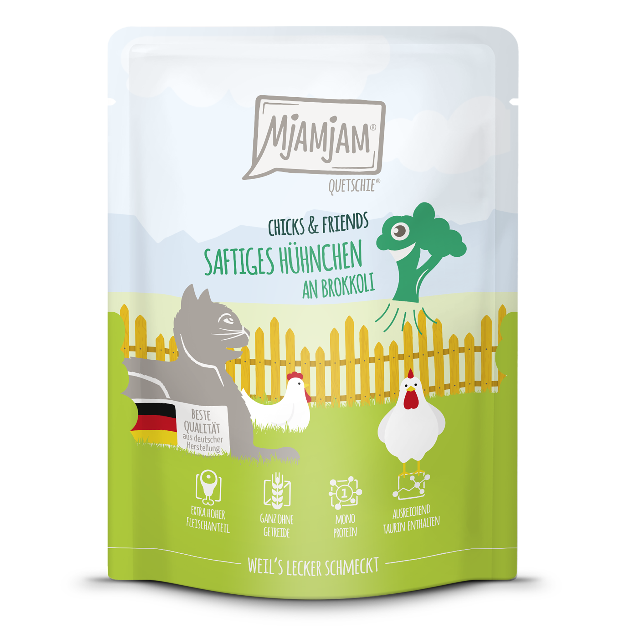 MjAMjAM - Quetschie - Chicks & Friends saftiges Hühnchen an Brokkoli 300g