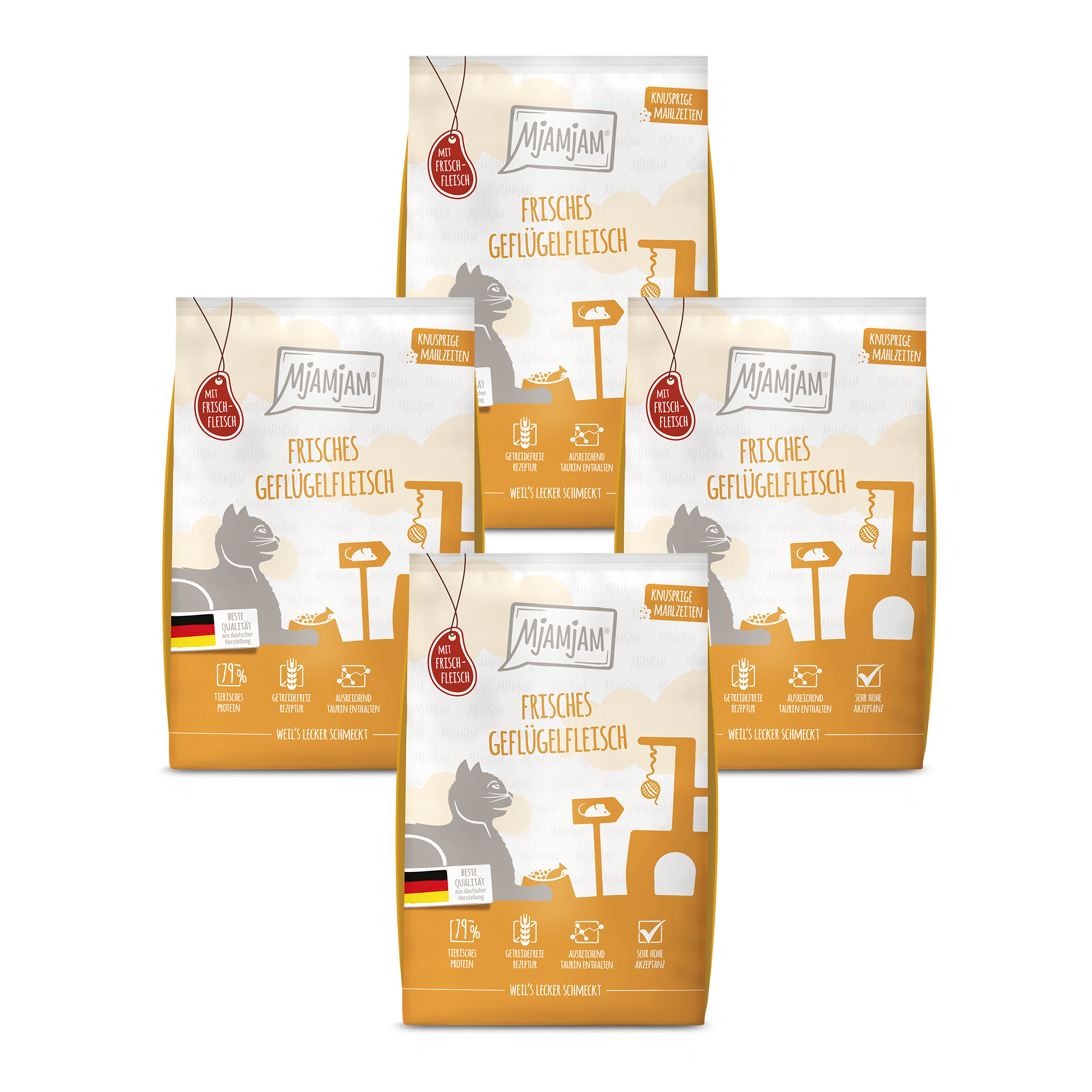 MjAMjAM - Knusprige Mahlzeiten - Frisches Geflügelfleisch 4 x 1,5kg