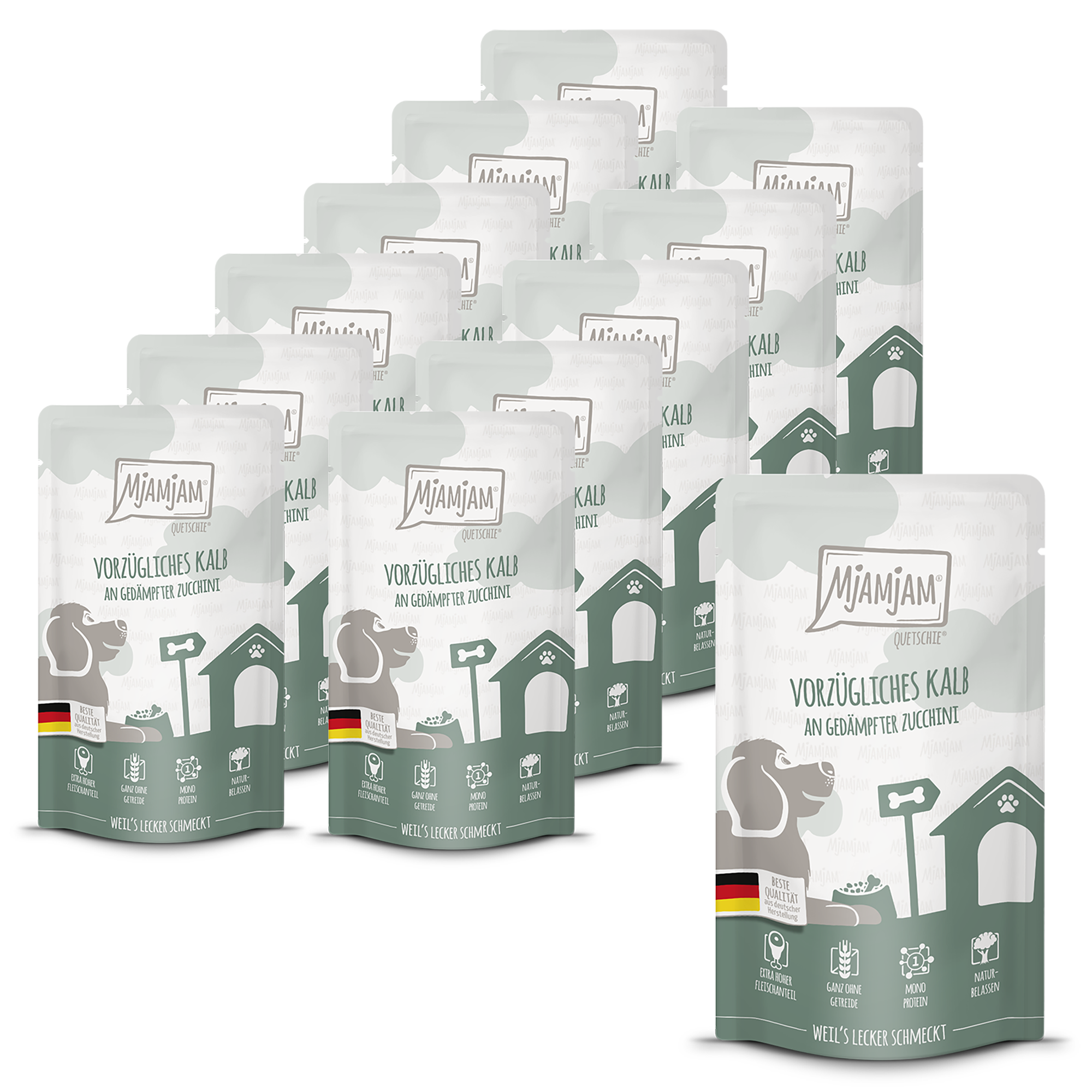 MjAMjAM - Quetschie - vorzügliches Kalb an gedämpfter Zucchini 12 x 125g