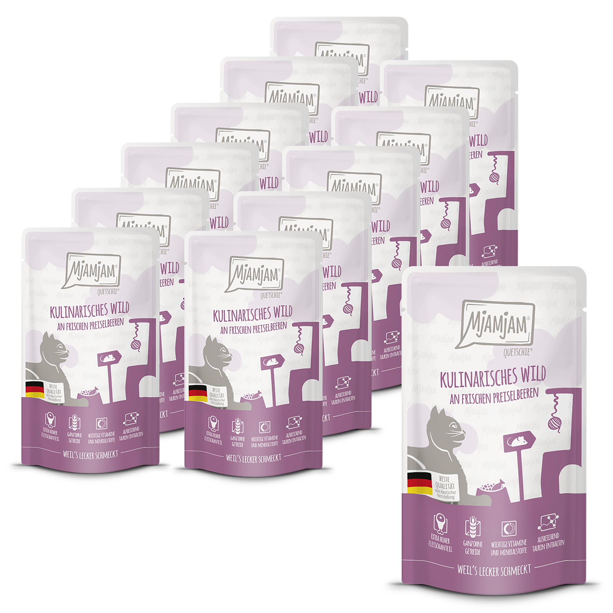 MjAMjAM - Quetschie - kulinarisches Wild an frischen Preiselbeeren 12 x 125g