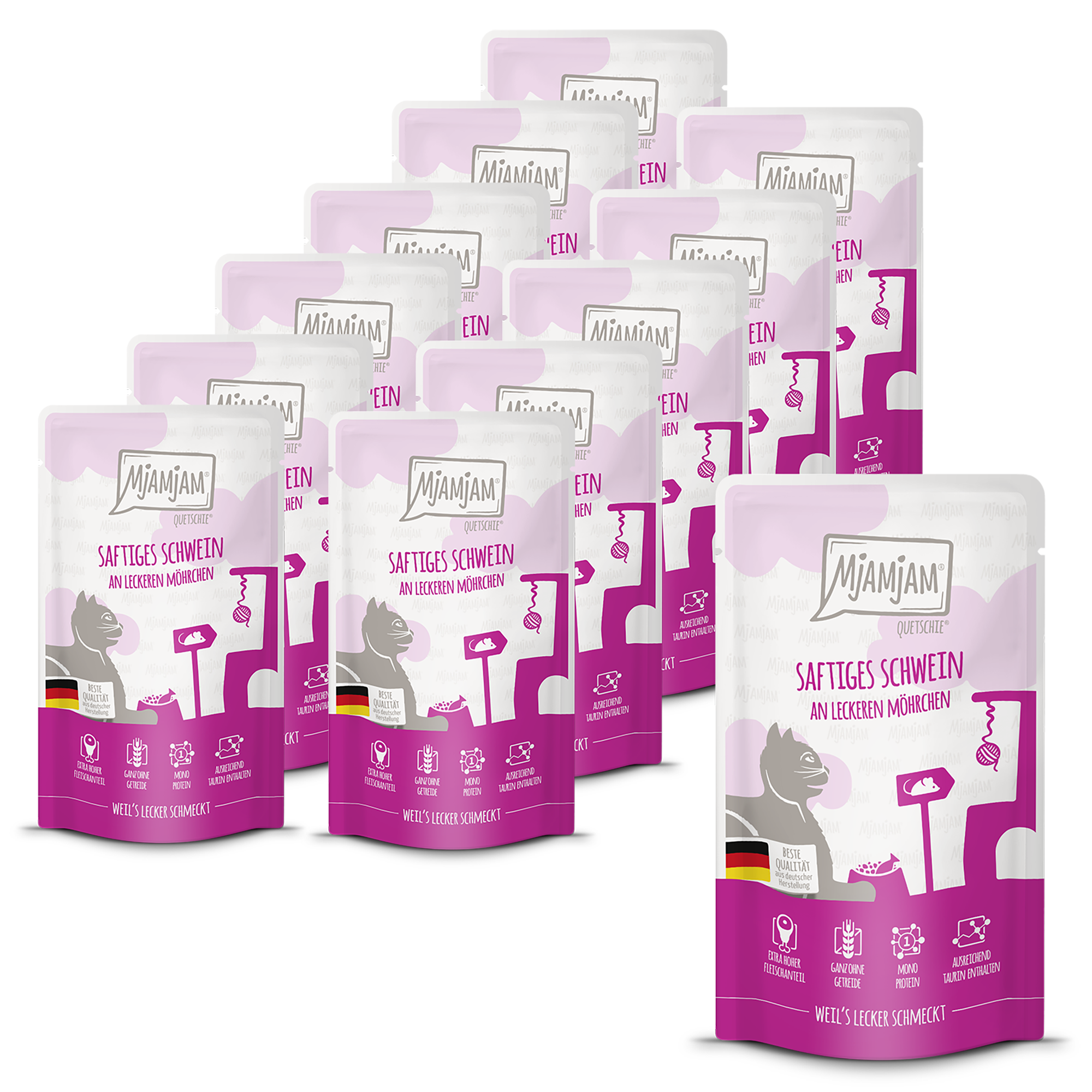 MjAMjAM - Quetschie - saftiges Schwein an leckeren Möhrchen 12 x 125g