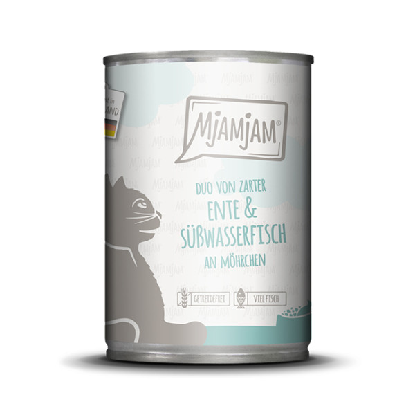 MjAMjAM - DUO von zarter Ente & Süßwasserfisch an Möhrchen
