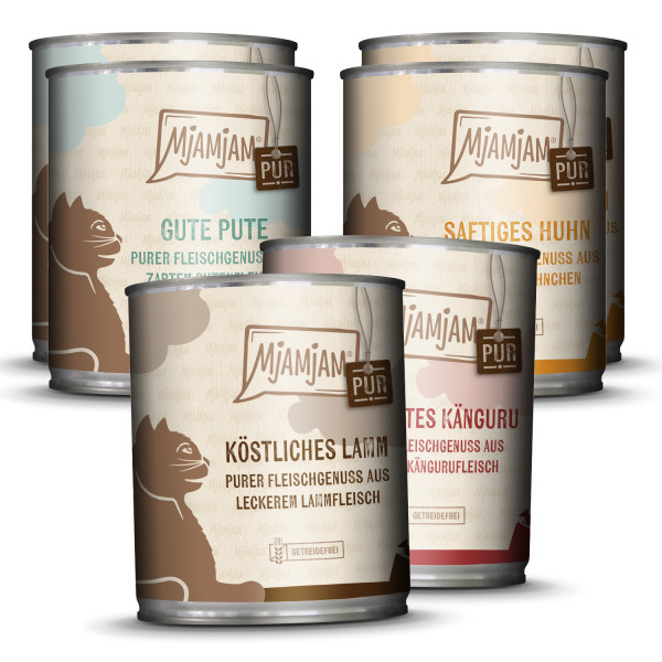 MjAMjAM - purer Fleischgenuss Mixpaket V für deine Katze 6 x 800g