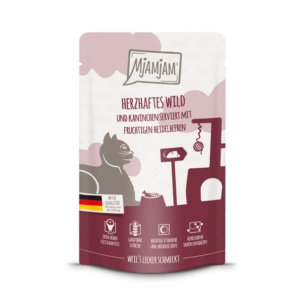 MjAMjAM - Quetschie herzhaftes Wild & Kaninchen mit fruchtigen Heidelbeeren
