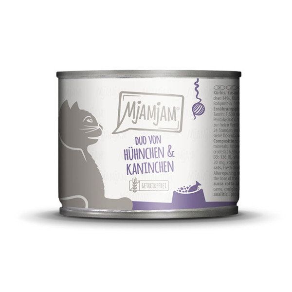 MjAMjAM - DUO von saftigem Hühnchen & Kaninchen an gedämpftem Kürbis