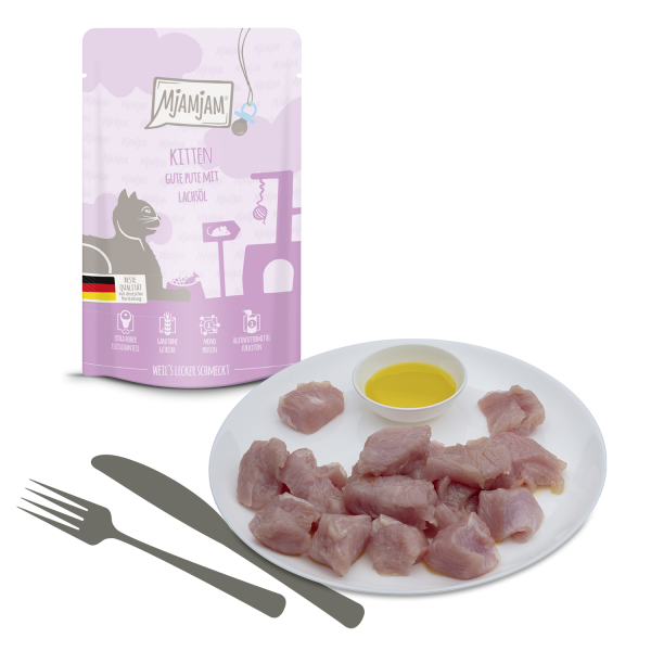 MjAMjAM - Quetschie - Kitten gute Pute mit Lachsöl