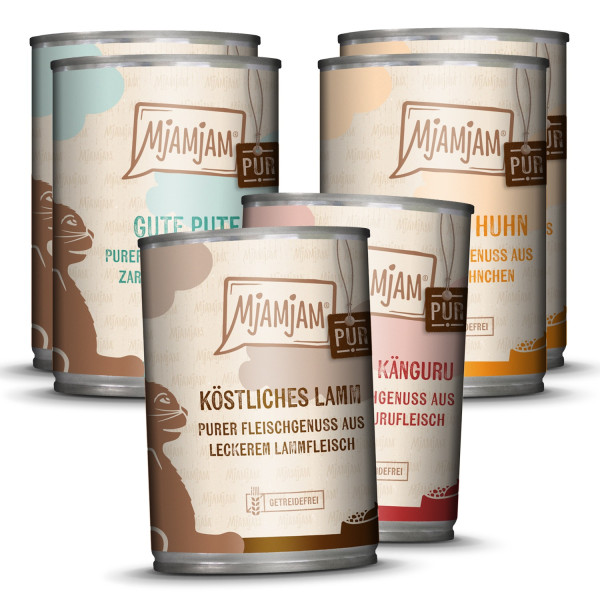 MjAMjAM - purer Fleischgenuss Mixpaket V für deine Katze 6 x 400g