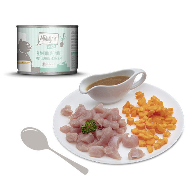 MjAMjAM – blanchierte Pute mit leckeren Möhrchen an Soße