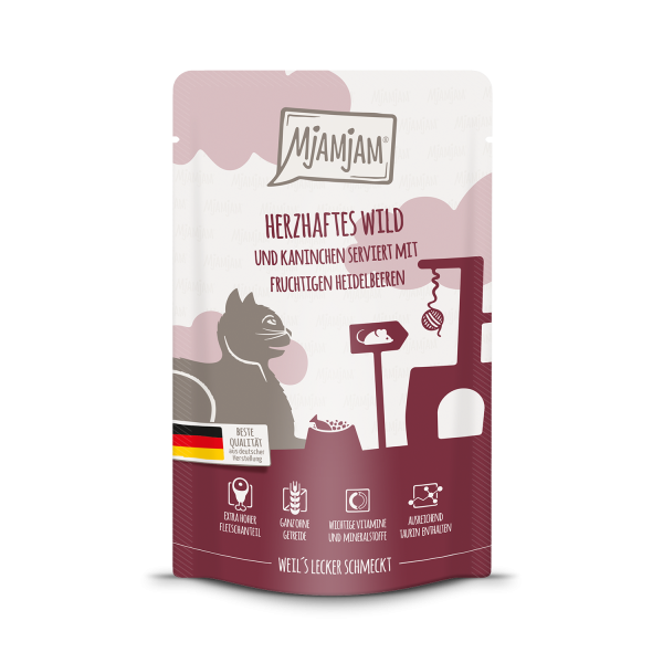 MjAMjAM - Quetschie herzhaftes Wild & Kaninchen mit fruchtigen Heidelbeeren