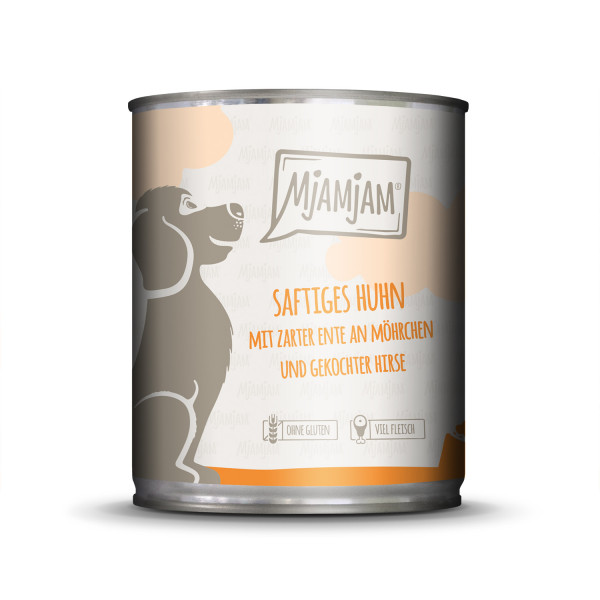 MjAMjAM - saftiges Huhn mit zarter Ente an Möhrchen und gekochter Hirse